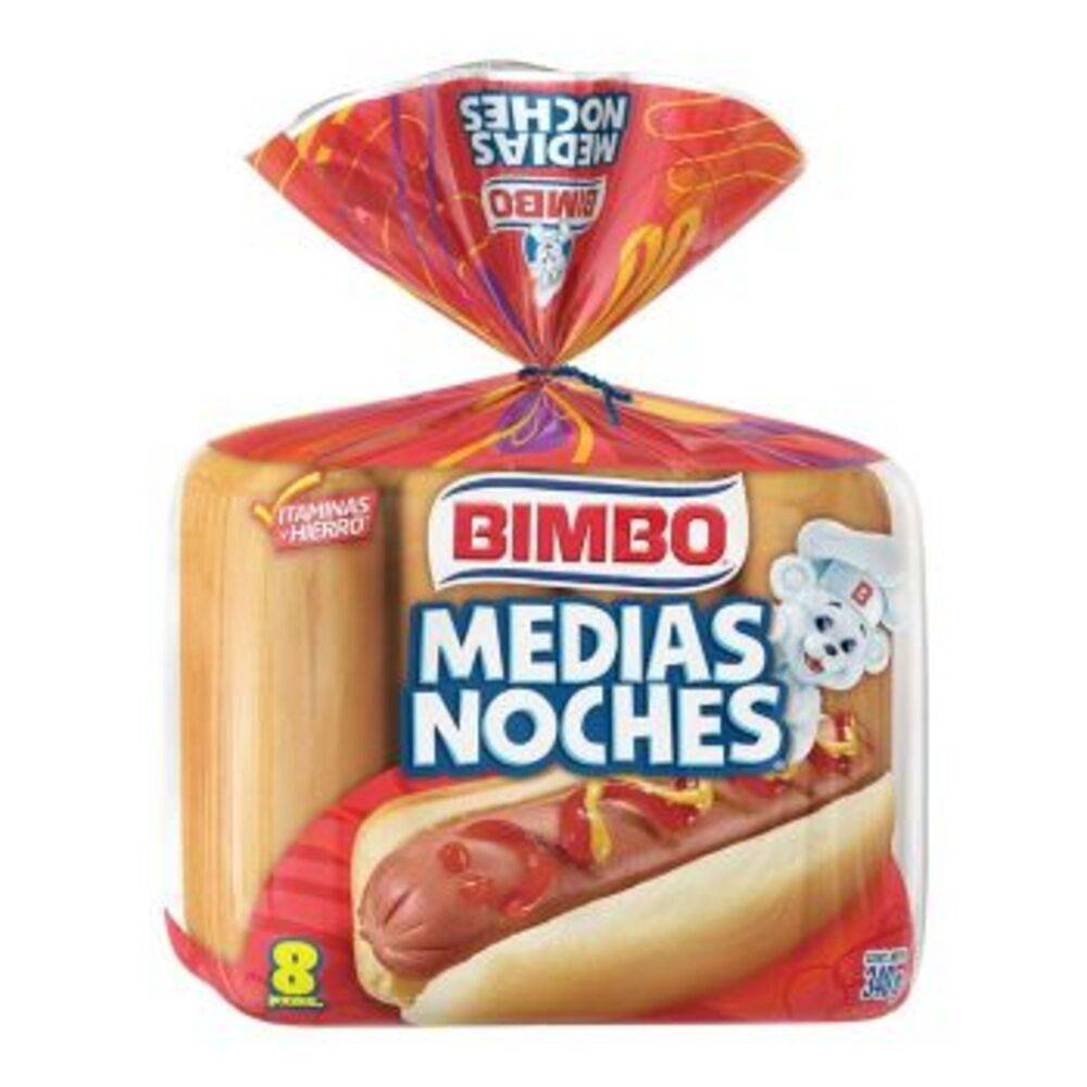 Bimbo pan para hot dog medias noches (8 un)