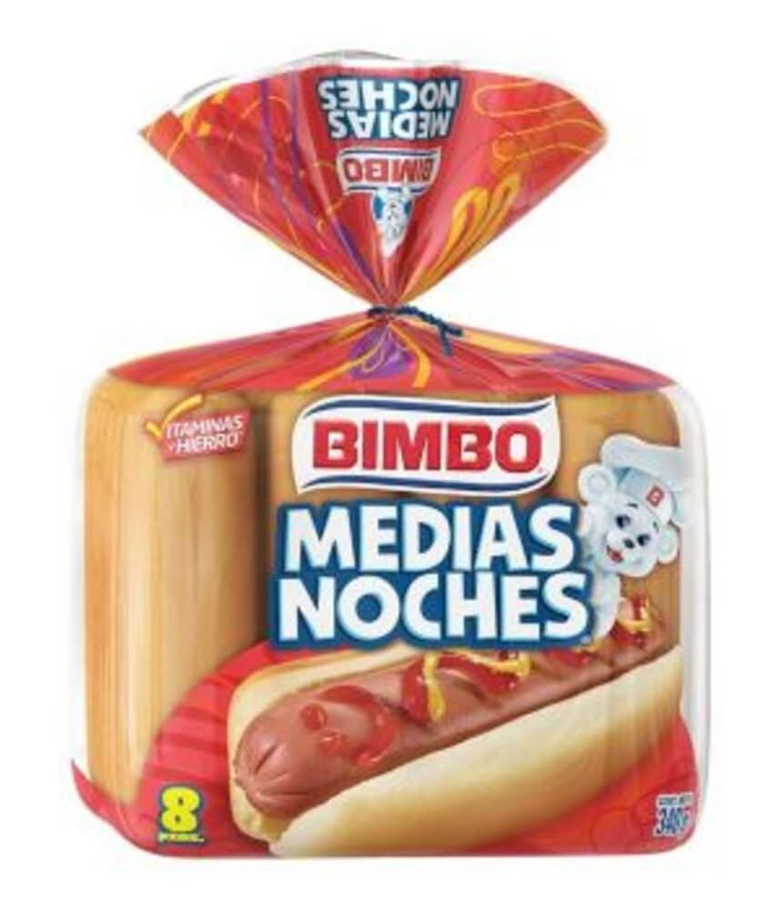 Bimbo · Medias noches pan para hot dog (8 un)