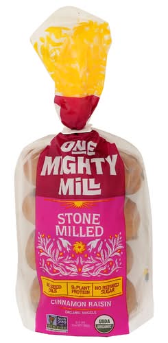 One Mighty Mill Organic Cinnamon Raisin Bagels 4 Pack