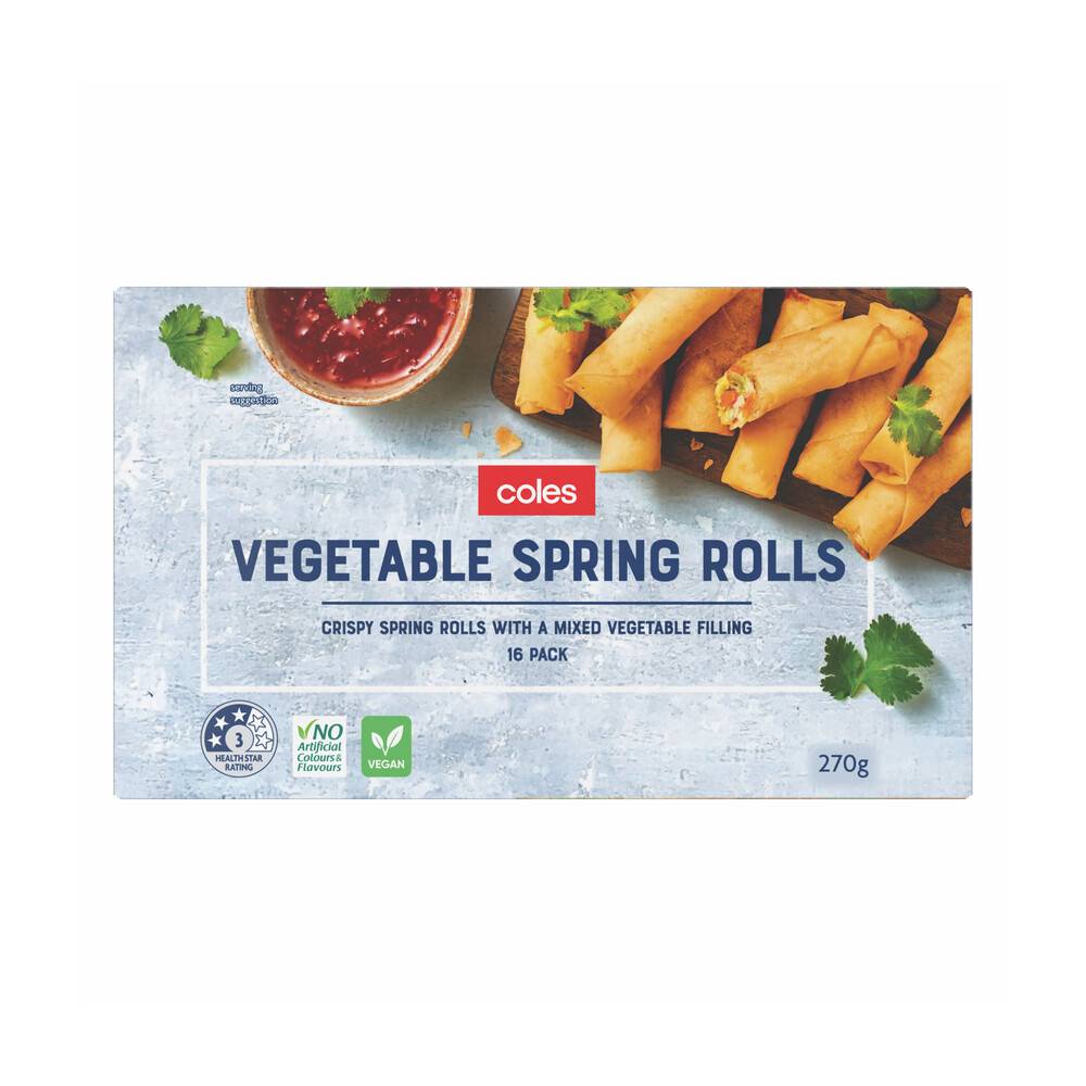 Coles Vegetable Spring Rolls 270g (16 pack)