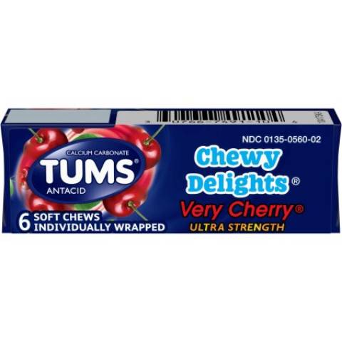 TUMS Chewy Delight, Cherry 6 Count