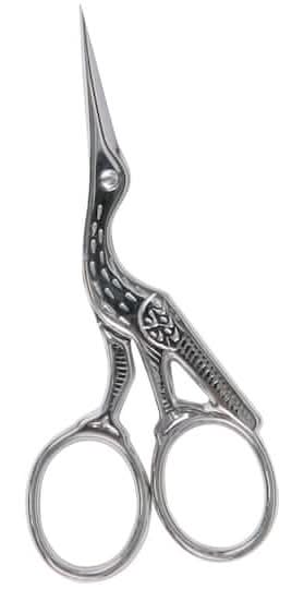 Gingher Stork Embroidery Scissors, Chrome (0.7 oz)