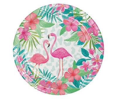 Flamingo Tropics Paper Dinner Plates, 24-Pack