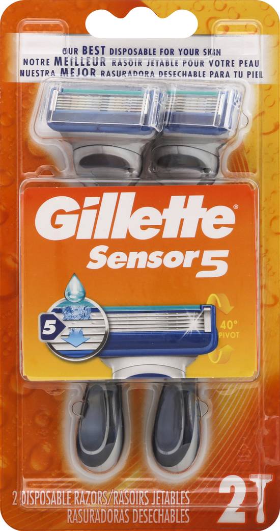 Gillette Sensor 5 Disposable Razors (2 ct)