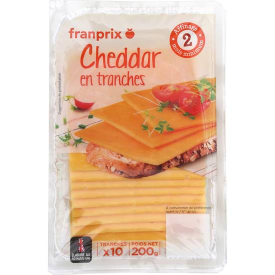 Fromage Tranches de cheddar Franprix  150g