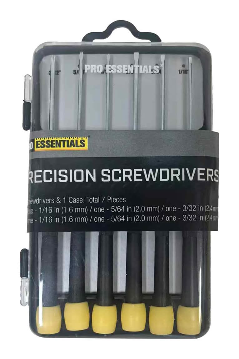 Pro Essentials Precision Screwdriver Set With Storage Case 7 Pc