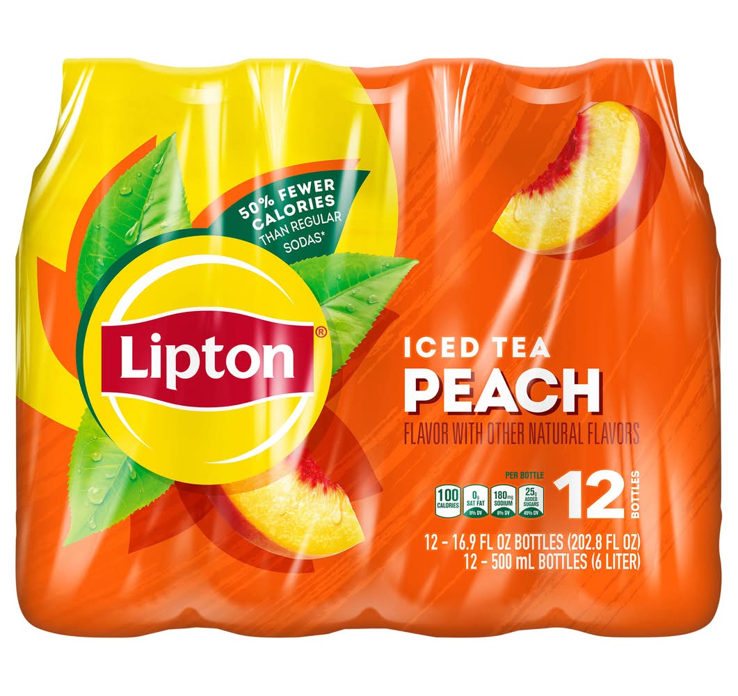 Lipton Ready To Drink Iced Tea, Peach (12 x 16.9 fl oz)
