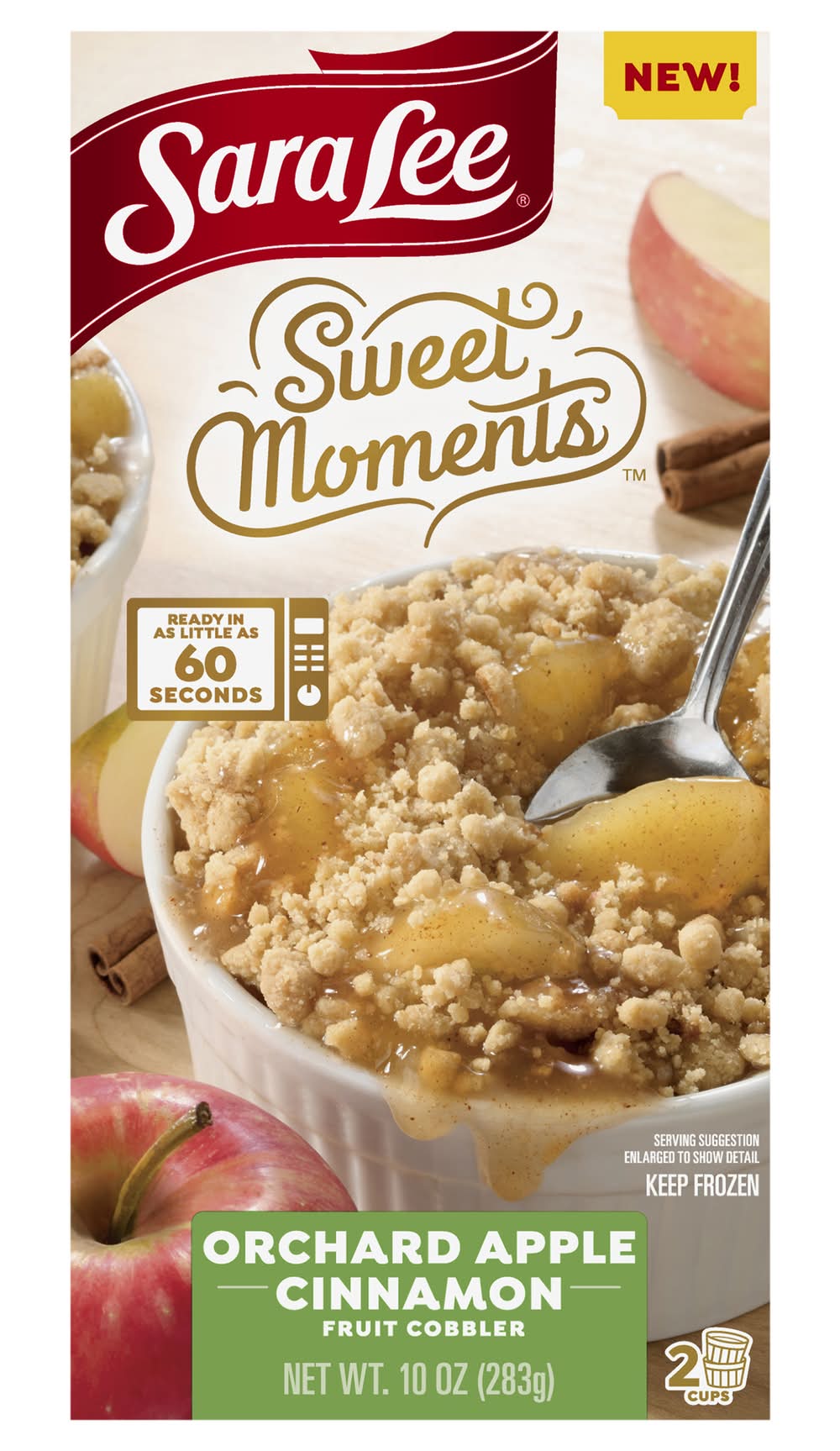 Sara Lee Sweet Moments Fruit Cobbler, Orchard Apple Cinnamon (10 oz, 2 ct)