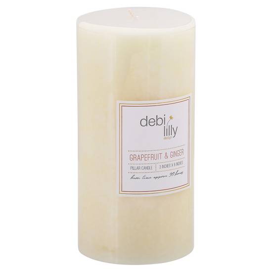 Debi Lilly Design 3" X 6" Grapefruit & Ginger Pillar Candle (1 candle)