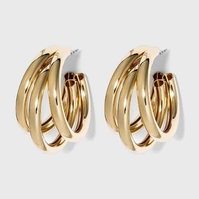A New Day Multi Tube Hoop Earrings, Gold