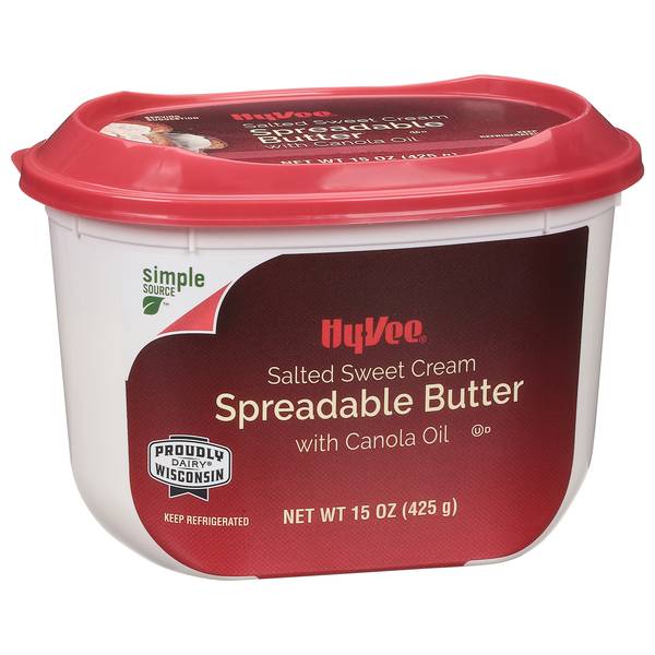 Hy-Vee Sweet Cream Spreadable Butter With Canola Oil