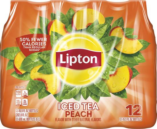Lipton Peach Iced Tea Bottles (12 pack, 16.9 fl oz)