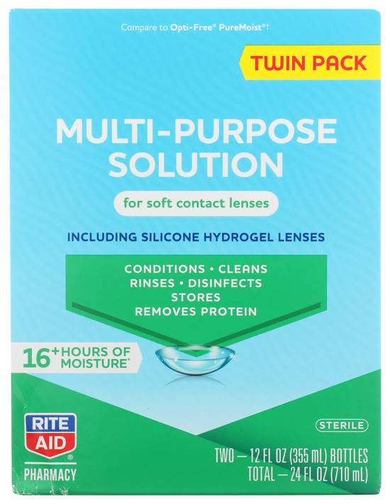 Rite Aid Multipurpose Eye Contact Lens Solution - 12 fl oz, 2 Count