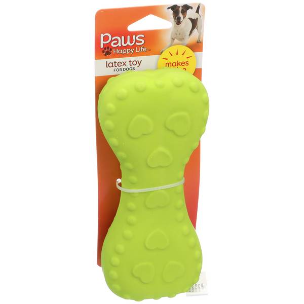 Paws Premium Bumpy Bone Stuffed Latex Squeaker Dog Toy