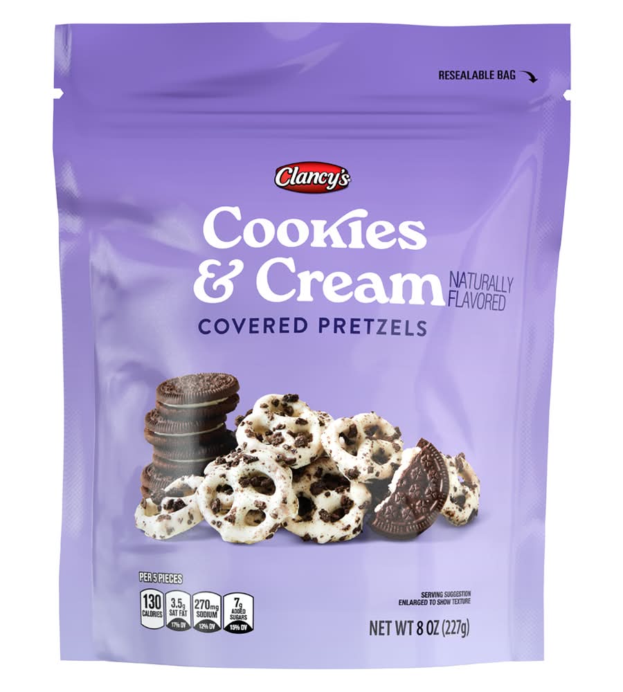 Clancy's Pretzels, Cookie and Cream (8 oz)