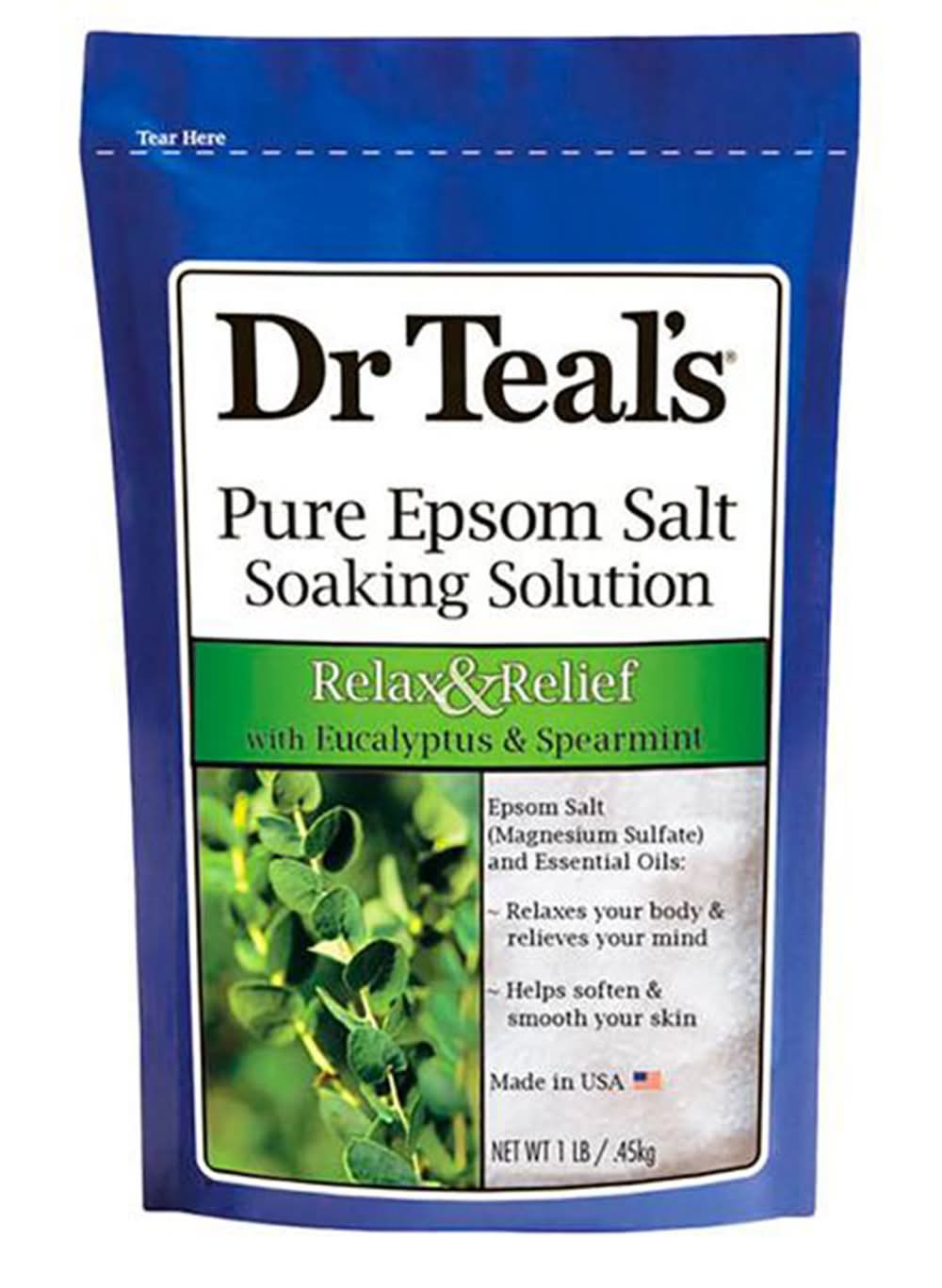 Dr Teal's · Sal de epson con eucalipto y menta (453 g)