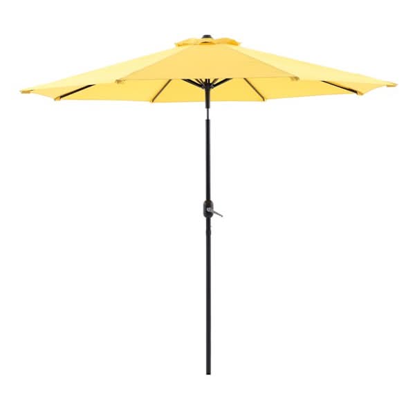 Yellow Crank & Tilt Round Patio Umbrella, 9'