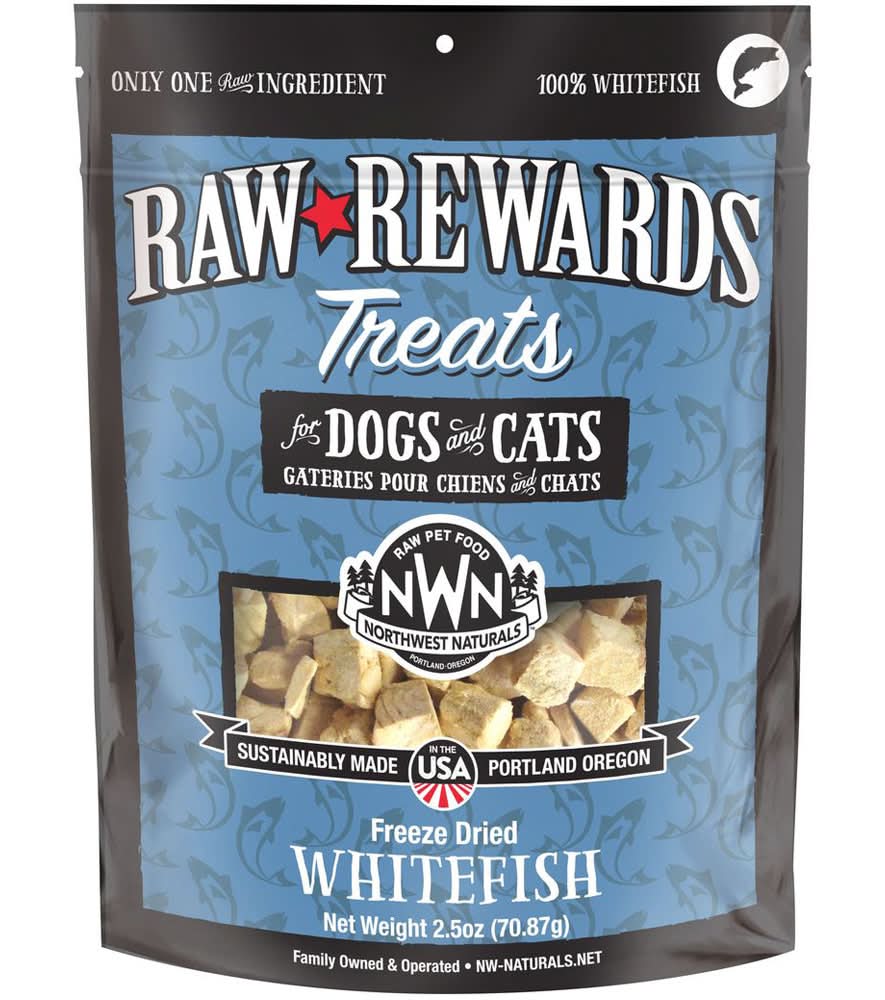 Raw Rewards Whitefish Freeze Dried Dog & Cat Treats (2.5 oz)