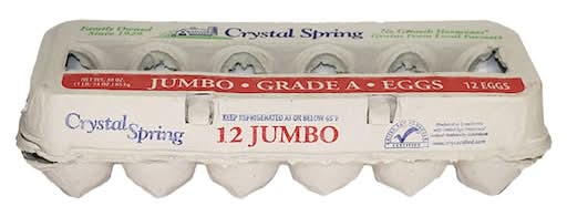 Crystal Springs Grade a Jumbo Eggs (2.22 oz, 12 ct)