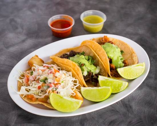 3 Taco Plate - Carne Asada, Fish and Pollo Asado Tacos