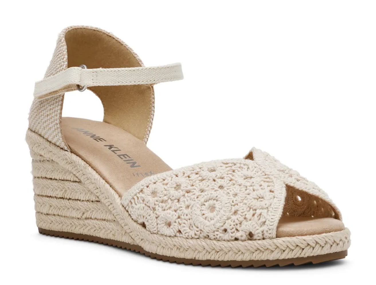 Anne Klein Zippy Wedge Sandal (Ivory Medium - 10)