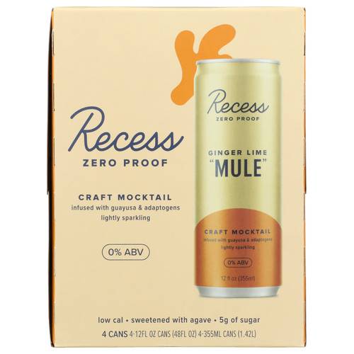 Recess Ginger Lime ""Mule"" Craft Mocktail 4 Pack