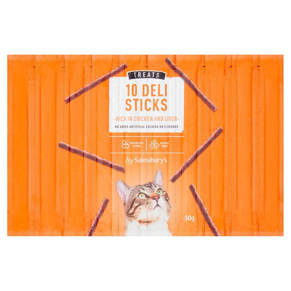 Sainsbury's Cat Treat Deli Cat Sticks Chicken & Liver x10