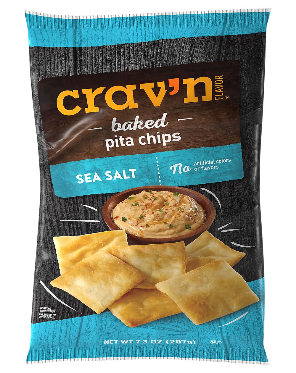 Crav'n Flavor Baked Pita Chips, Sea Salt (7.3 oz)