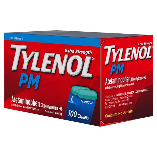 Tylenol Pm Extra Strength Pain Reliever & Sleep Aid Acetaminophen ( 100 ct)