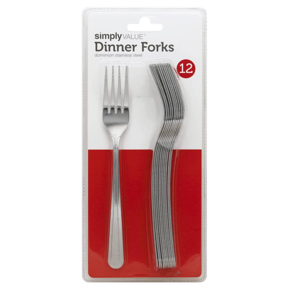 Simply Value Dominion Stainless Steel Dinner Forks (12 ct)