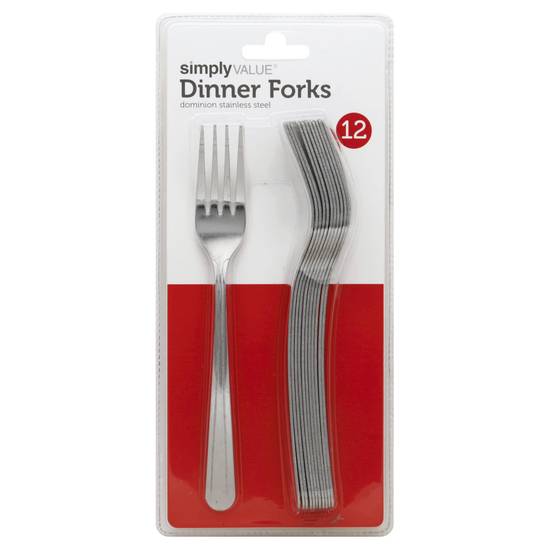 Simply Value Dominion Stainless Steel Dinner Forks (12 ct)