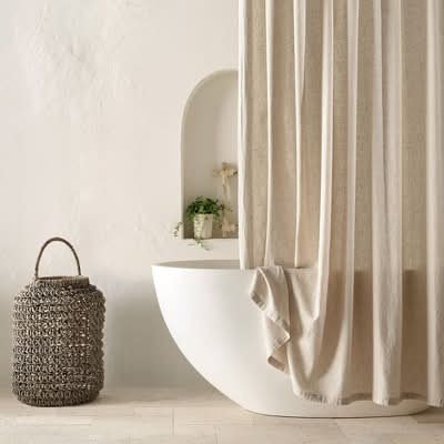 Casaluna Linen Shower Curtain, 72x72 in, Natural