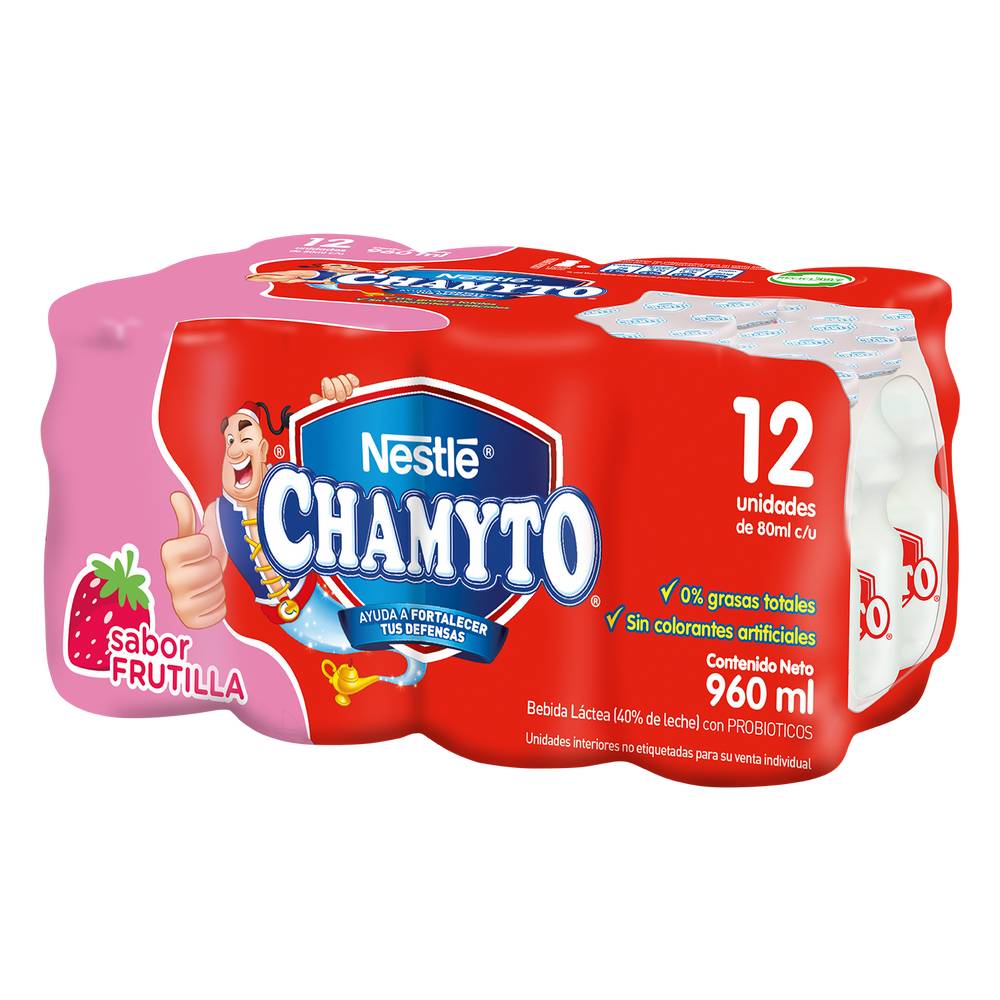 Chamyto bebida láctea (12 un) (frutilla)