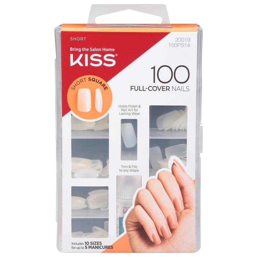 KISS Short Square Full-Cover Nails (100 ct)