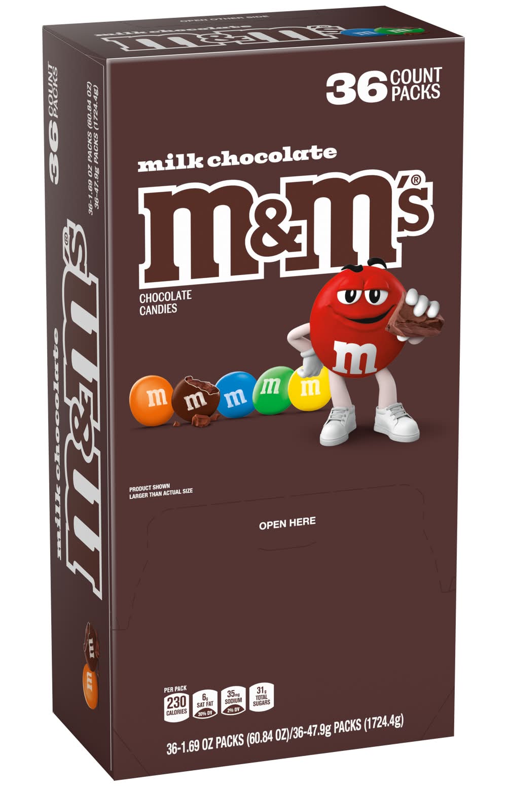 M&M's Milk Chocolate Candies (1.69 oz, 36 ct)
