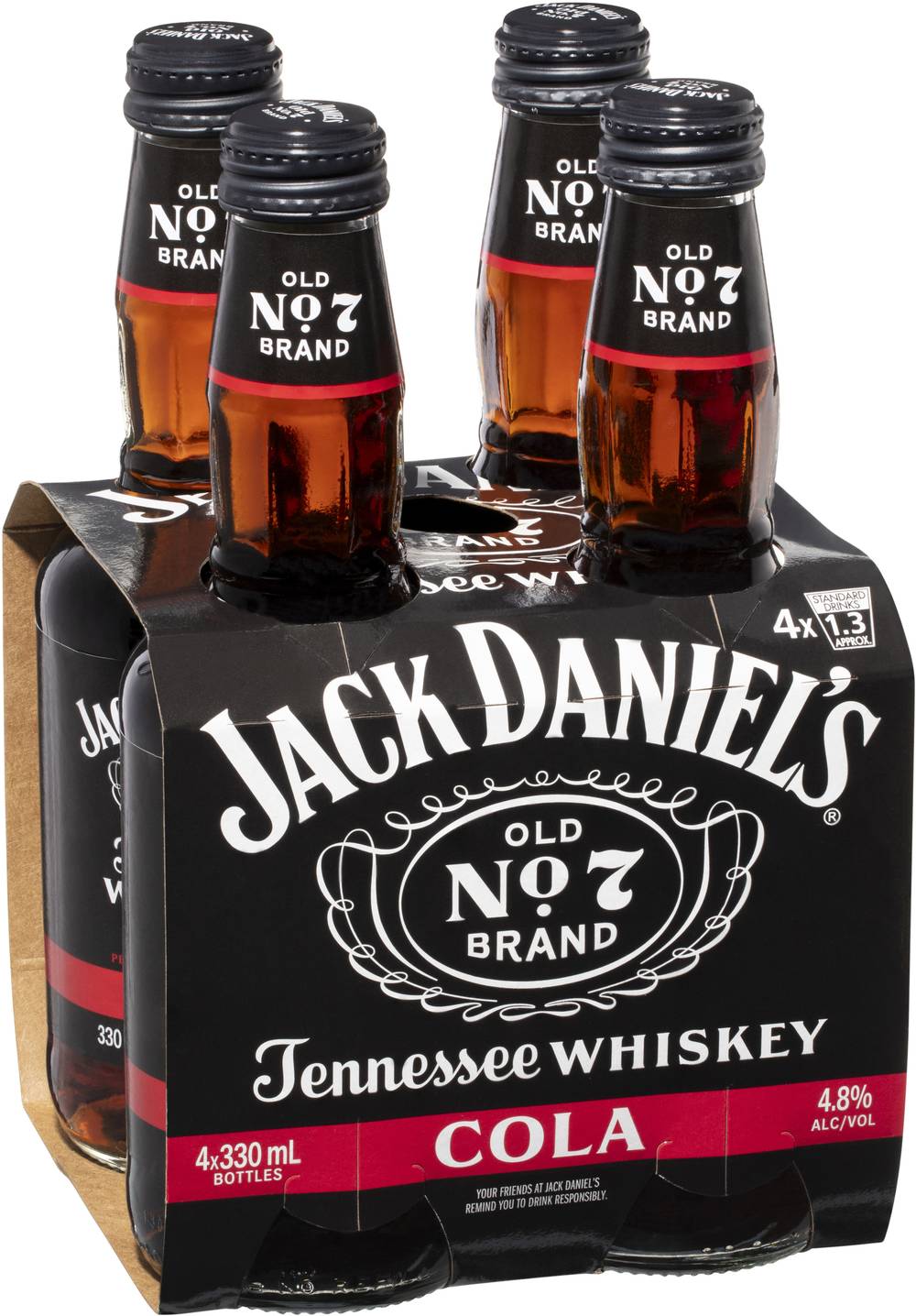 Jack Daniels & Cola Bottle 330mL X 4 pack