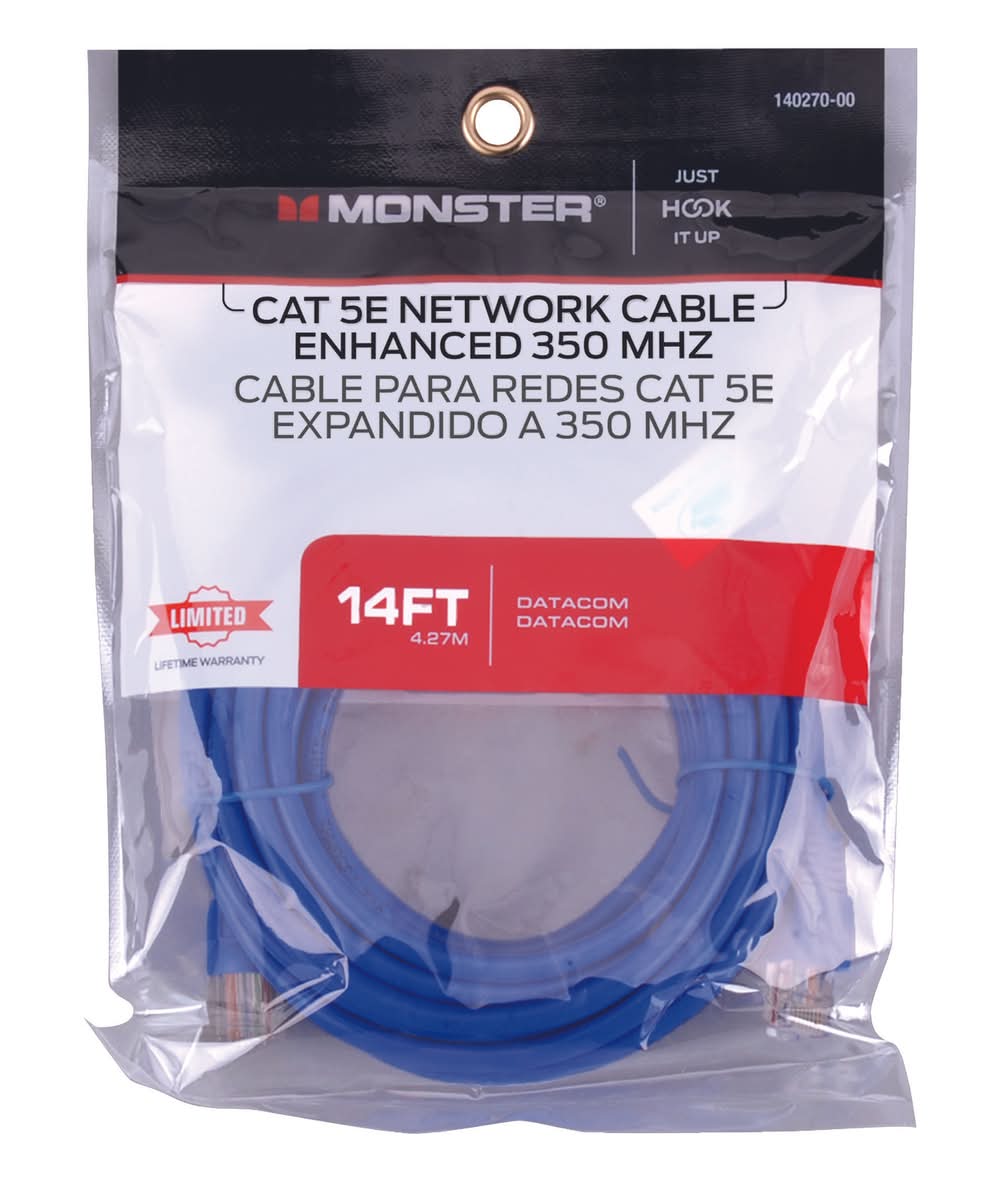 Monster Energy Just Hook It Up 14 Ft. L Category 5E Networking Cable