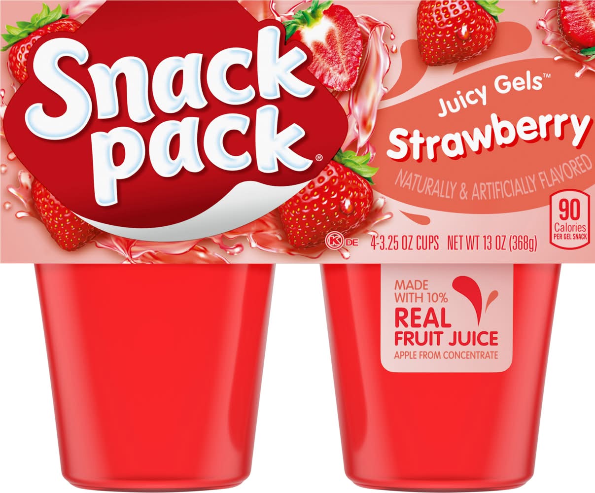 Snack Pack Juicy Gels, Strawberry (4 x 3.25 oz)