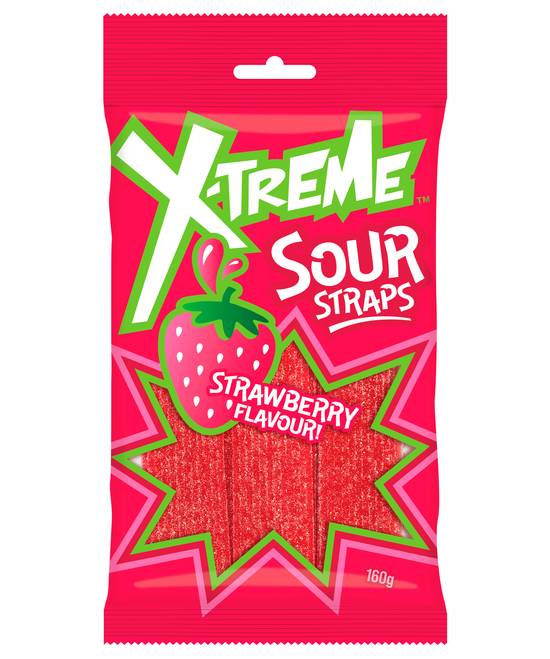 X-Treme Sour Strap Strawberry 160g