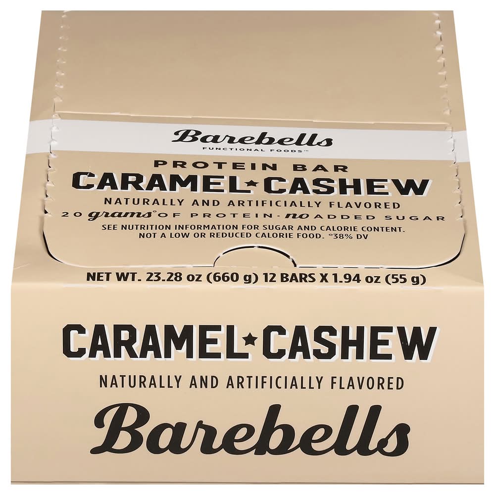 Barebells Protein Bar, Caramel Cashew (12 x 1.94 oz)