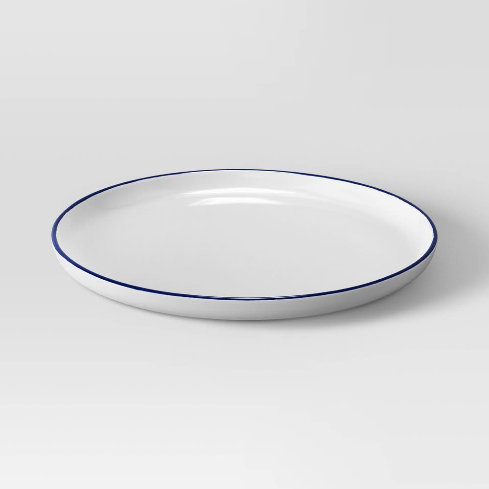 Threshold Stoneware Dinner Plate, 10.5 in, Blue/White