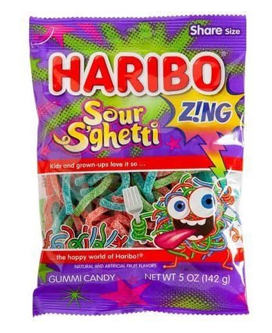 Haribo Zing Sour S'ghetti Gummi Candy (5 oz)