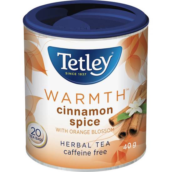 Tetley Warmth Herbal Tea, Cinnamon Spice With Orange Blossom (20 ea)