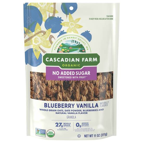 Cascadian Farm Organic No Added Sugar Granola (blueberry-vanilla)