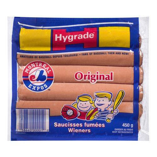 Hygrade saucisses fumées originales des expos de montréal (450g) - montreal expos original wieners (450 g)