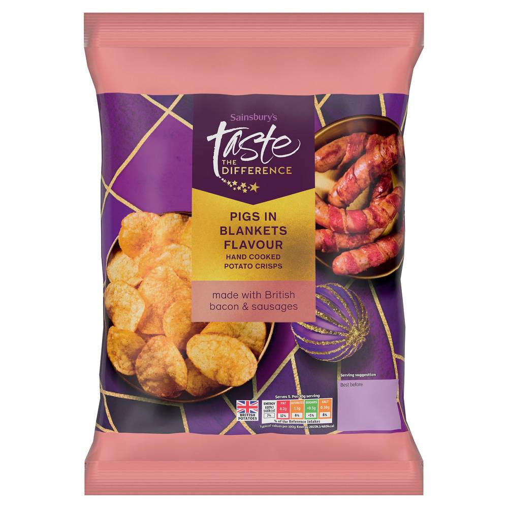 Sainsbury's Pigs in Blankets Crisps,  Taste the Difference 150g