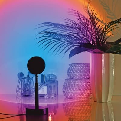 West & Arrow Rgb Sunset Projector Light With Remote, 11 in, Black