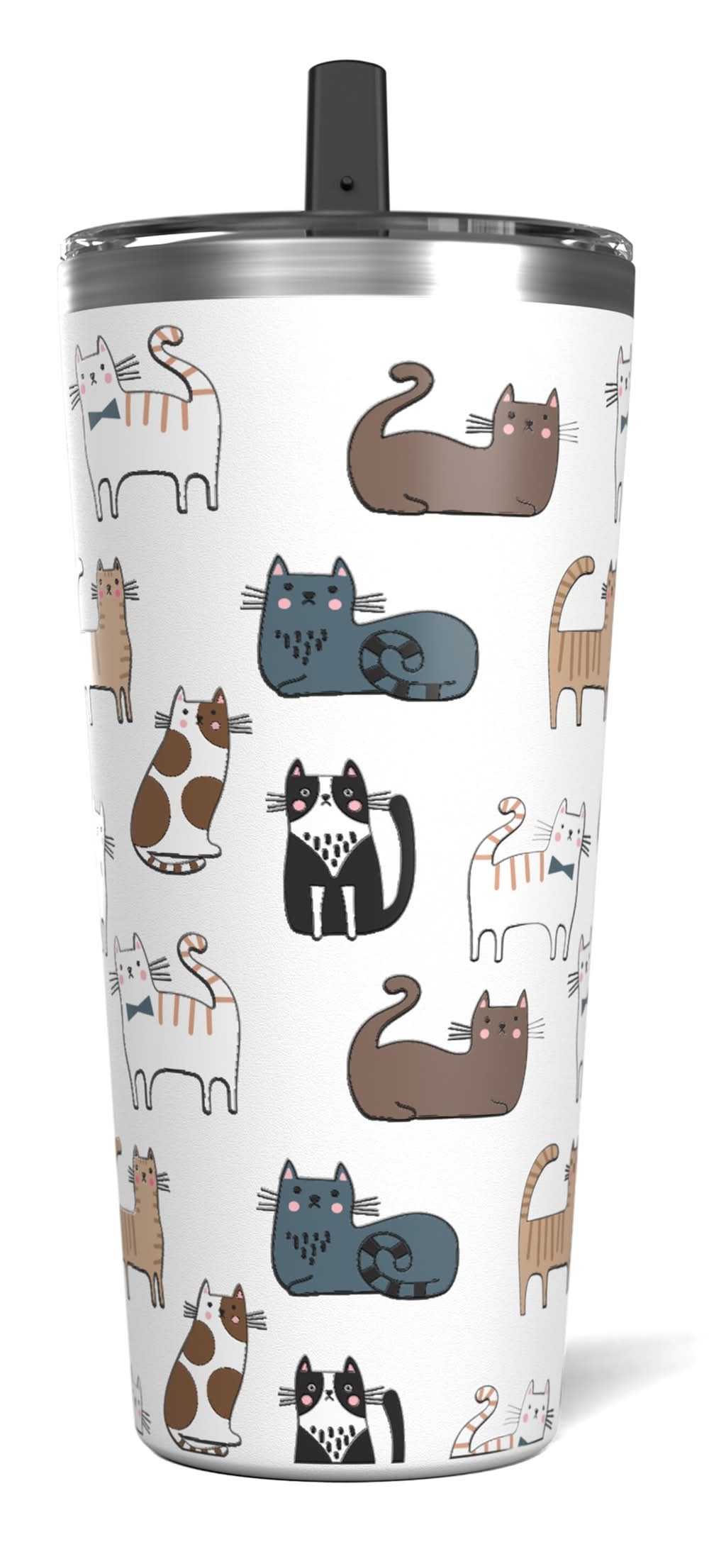 Hydrapeak 25 Oz Cat Print Stainless Steel Tumbler With Lid and Straw