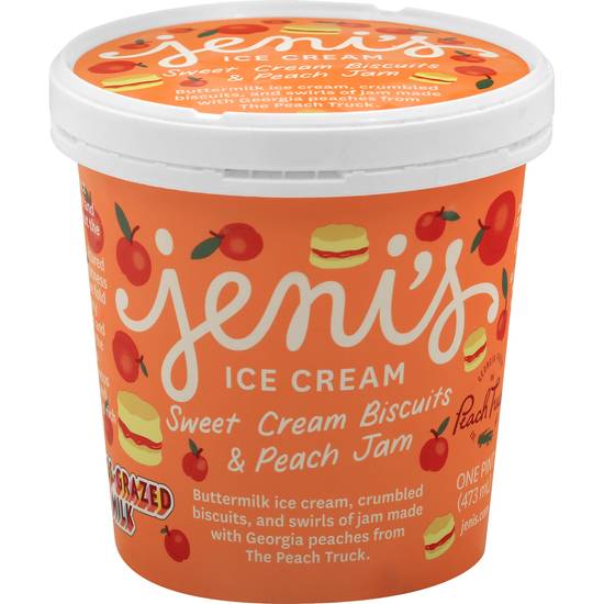 Jeni's Sweet Cream Biscuits & Peach Jam Ice Cream (1 pint)