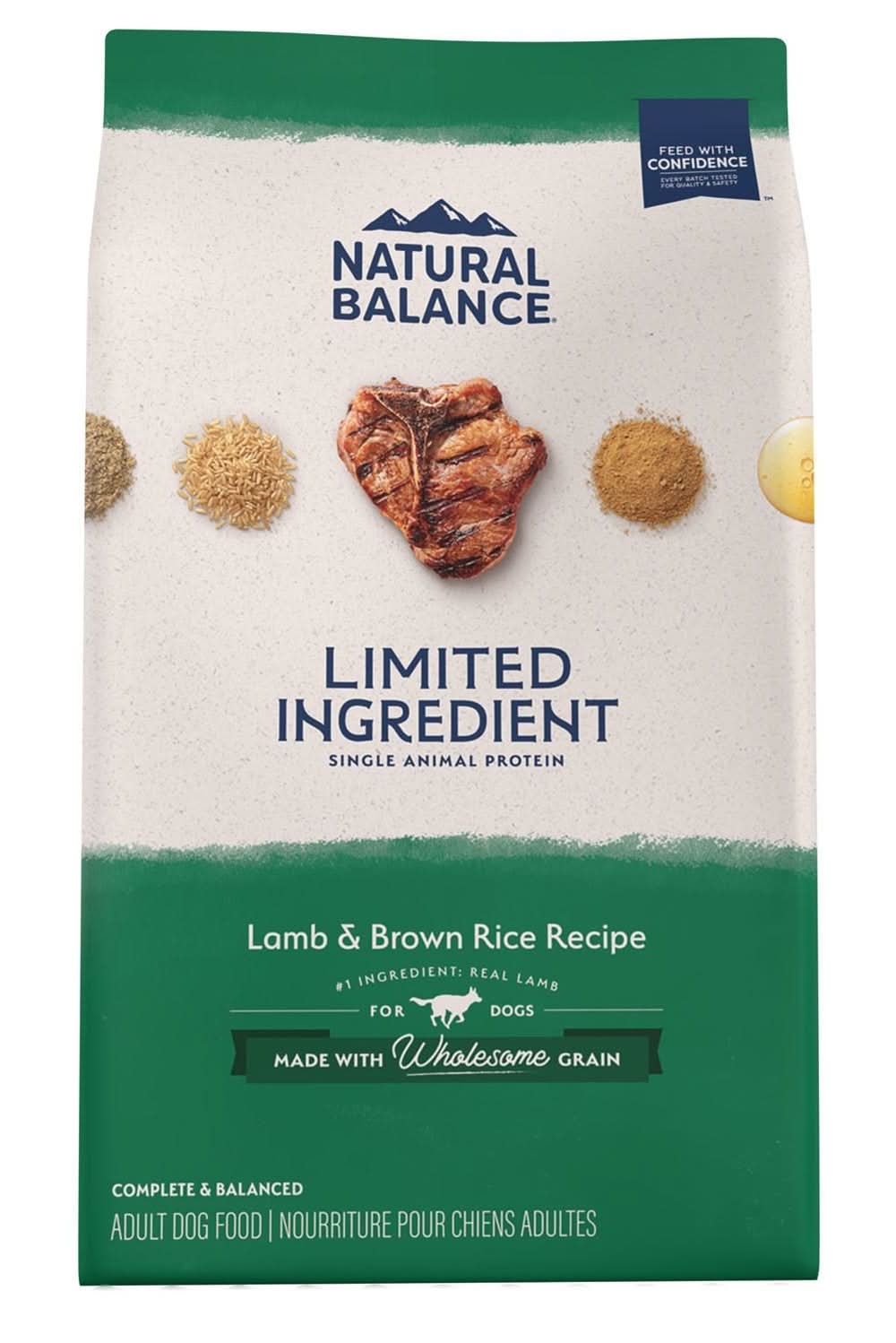 Natural Balance Limited Ingredient Lamb & Brown Rice Recipe Adult Dog Food, 12 lb